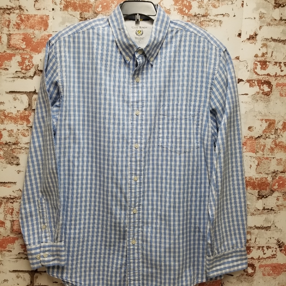 Club Room light blue Dress Shirt Gingham print